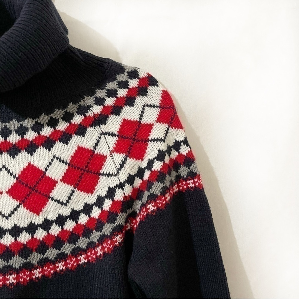 Tommy Hilfiger Womens Pattern Turtle Neck Pullover Sweater - Picture 5 of 8